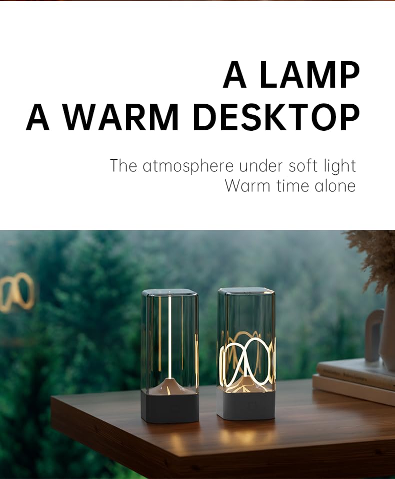 Filament Rechargeable Desk Lamp, Smart Touch Magnetic Light