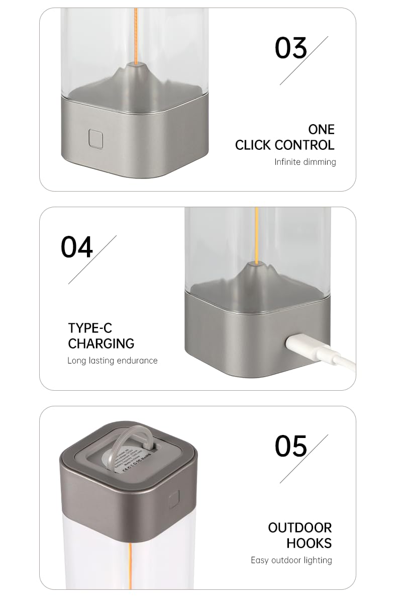 Filament Rechargeable Desk Lamp, Smart Touch Magnetic Light
