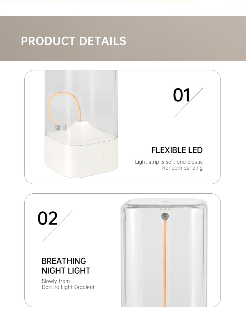 Filament Rechargeable Desk Lamp, Smart Touch Magnetic Light