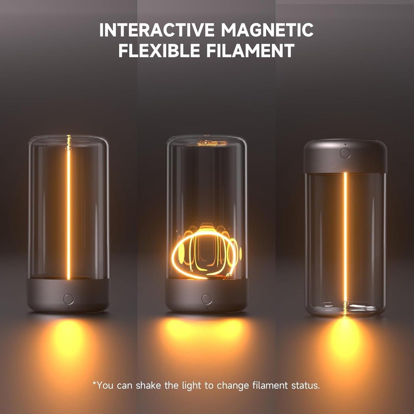 Filament Rechargeable Desk Lamp, Smart Touch Magnetic Light