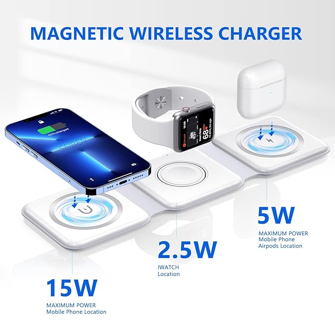3 in 1 Magnetic Foldable MagSafe Wireless Charger