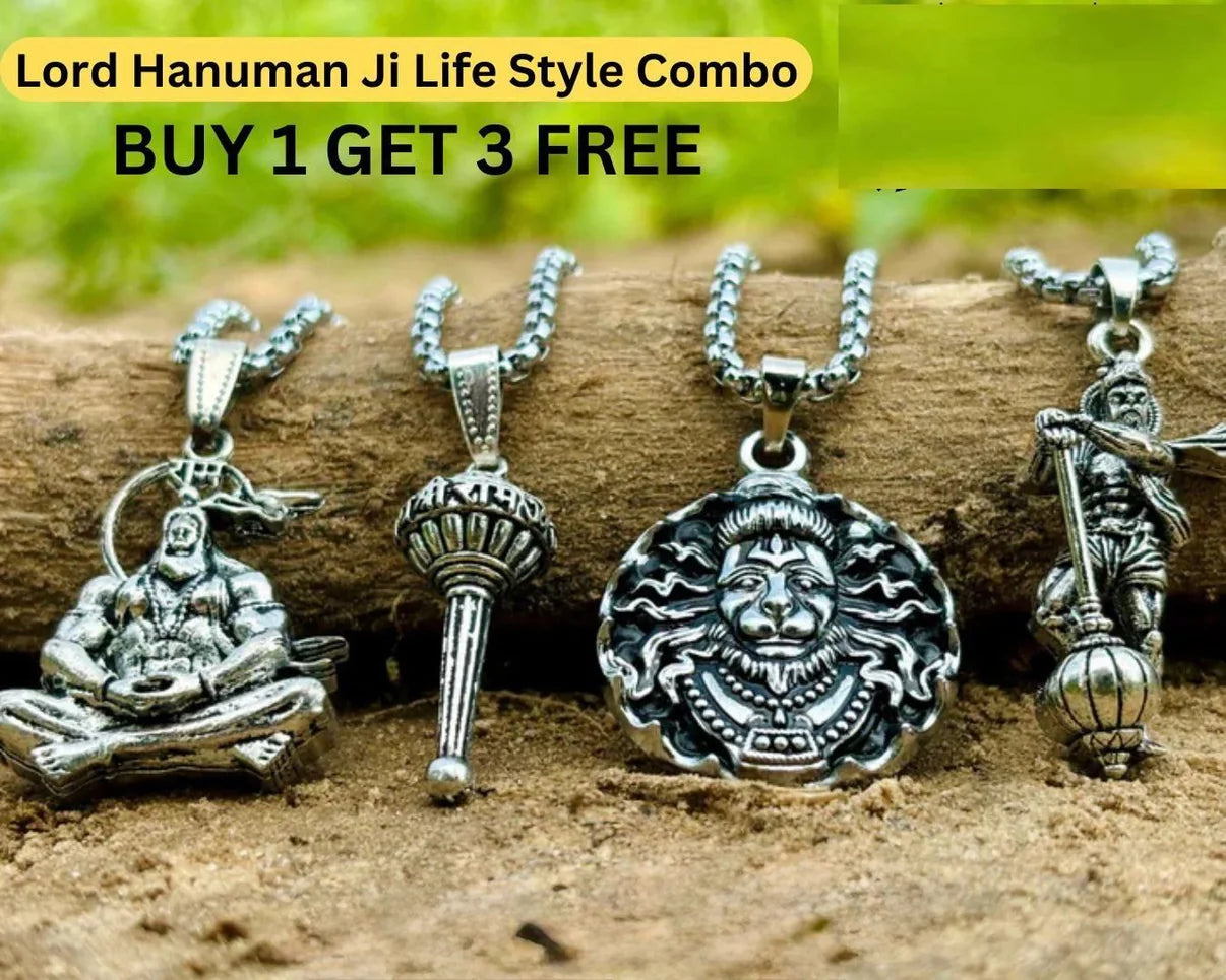 Buy 1 Get 3 Free -Pack of 4 Lord Hanuman Pendants.