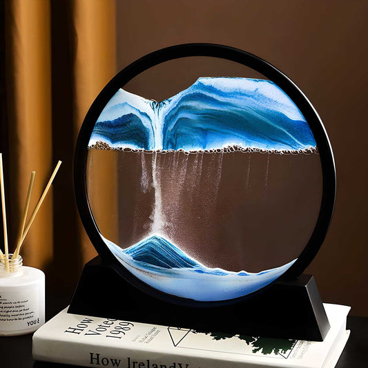 Relaxing Kinetic Sandscape Art- Glass Encased