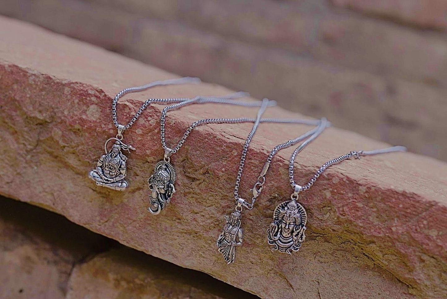 Buy 1 Get 3 Free -Pack of 4 Lord Hanuman Pendants.