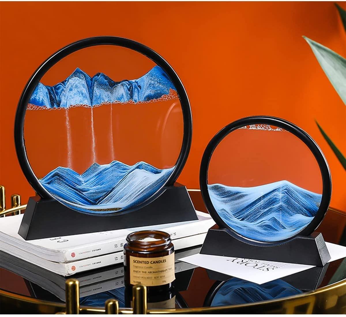 Relaxing Kinetic Sandscape Art- Glass Encased